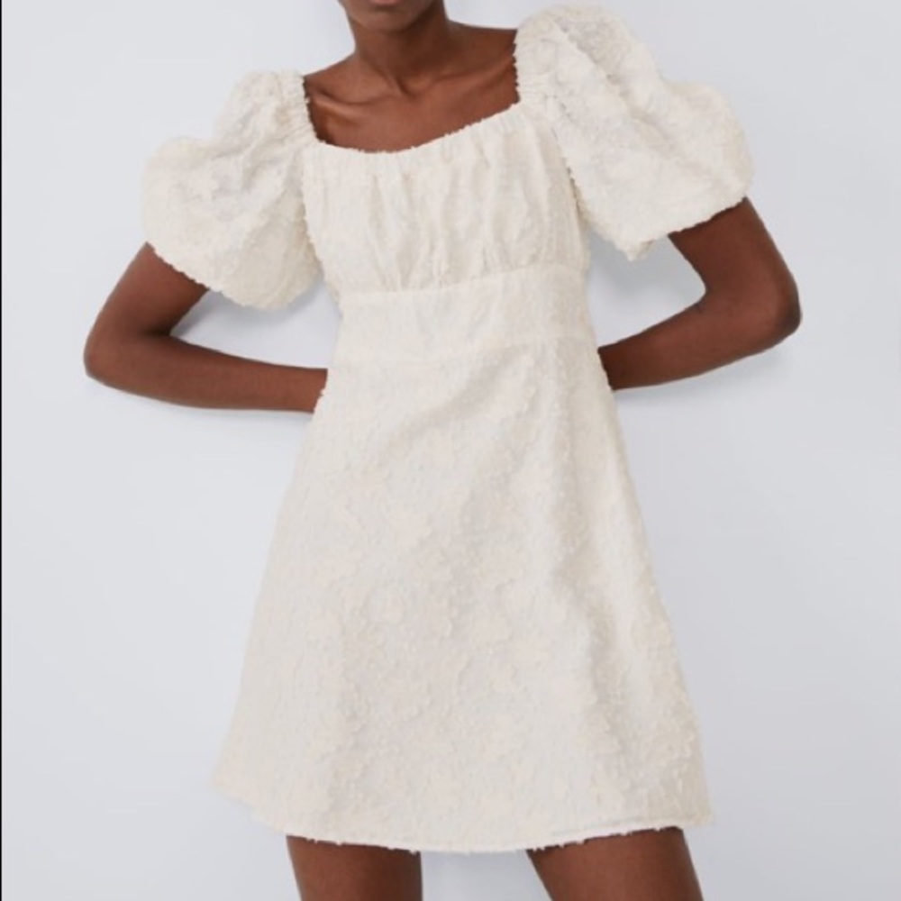 ZARA White Textured Dress